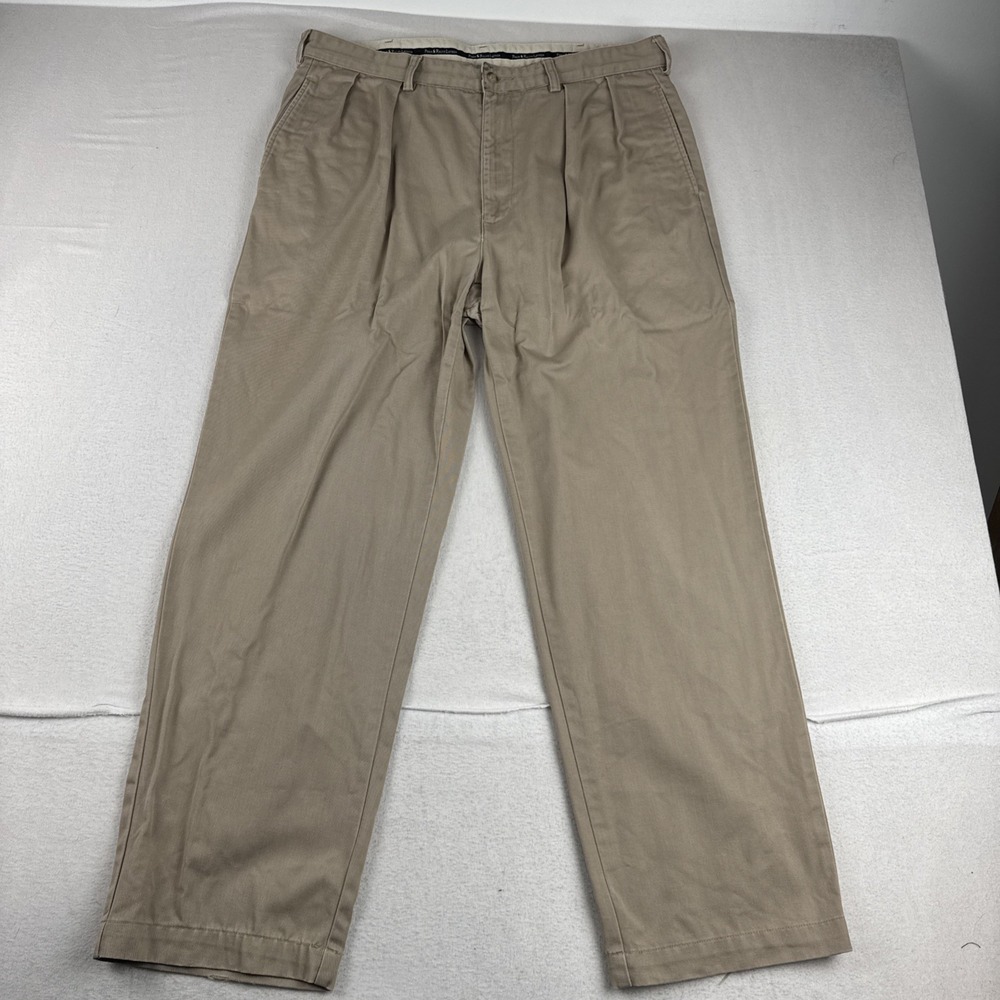 VTG Polo Ralph Lauren Andrew Mens Beige Chino Pants fits 36*30 READ 90s Preppy